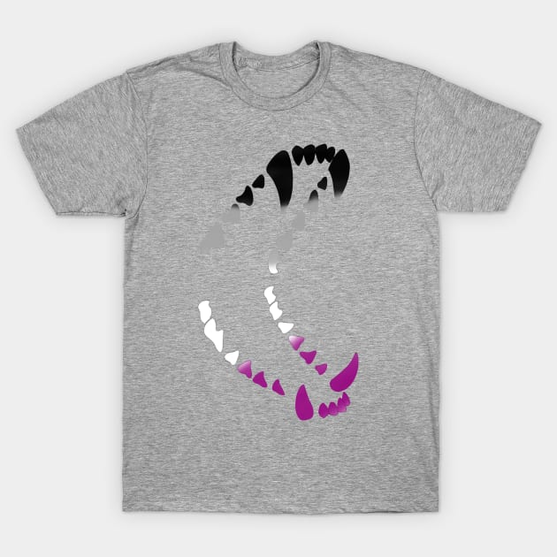 Wolf Teeth Pride: Asexual T-Shirt by DOGwithBLANKET